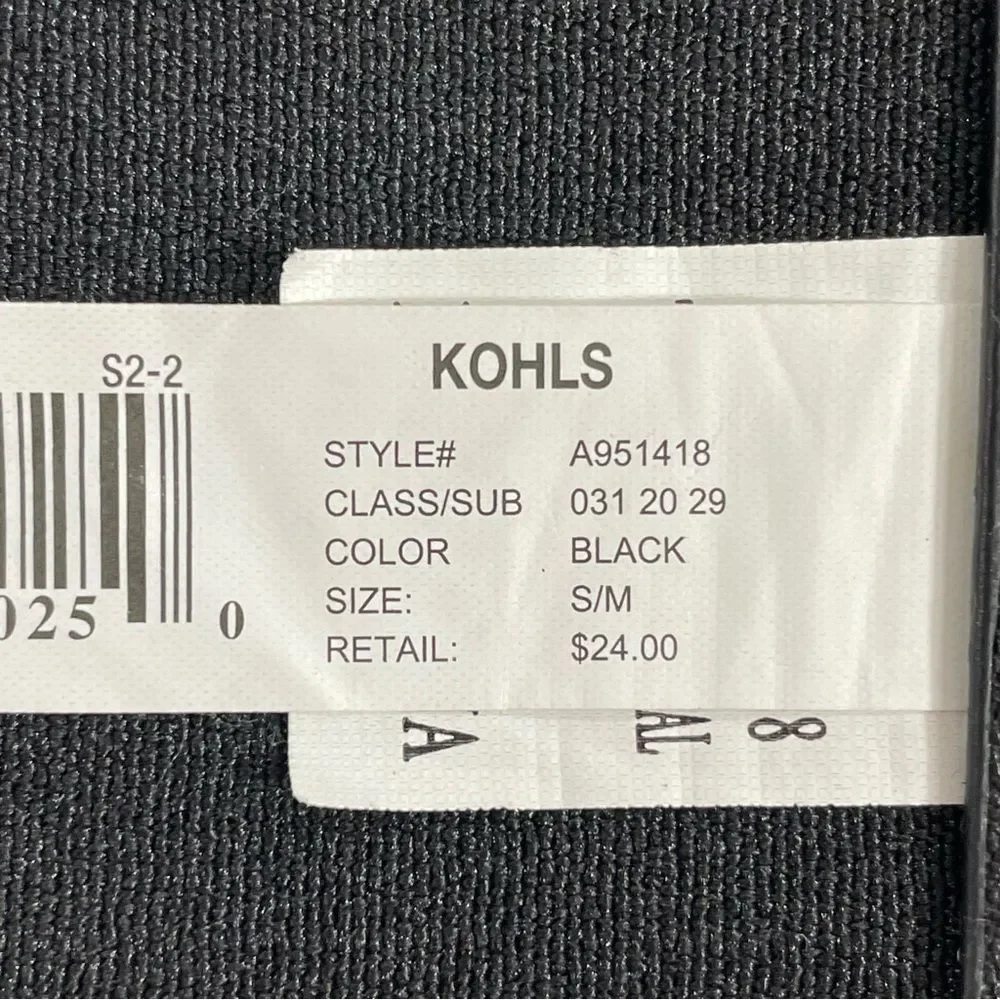 Kohl's Apt. 9 Black Stretchy Belt and Silver Fasteners 28” Waist Ruffled Edges